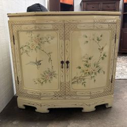 Decorative Cabinet With Birds And Flowers