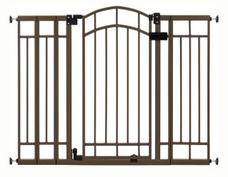 Summer by Ingenuity Multi-Use Decorative Extra Tall Walk-Thru Dog Gate, Bronze