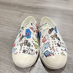 Native Jefferson Slip-On Unisex Kids Shoes White Multicolor Cartoon Print 