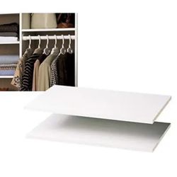 Easy Track 2 Count Closet Shelves, 24" - 2 Pack, White