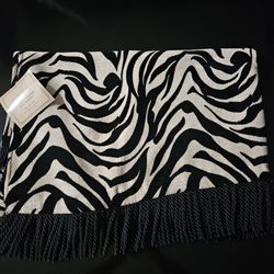 RHC Zebra Print Luxury Throw with Trimmings 50" x 60"