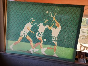 Vintage Tennis Motion Canvas Wall Art