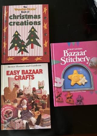 3 Craft Books: Easy Bazaar Crafts-Bazaar Stitchery-Christmas Creations