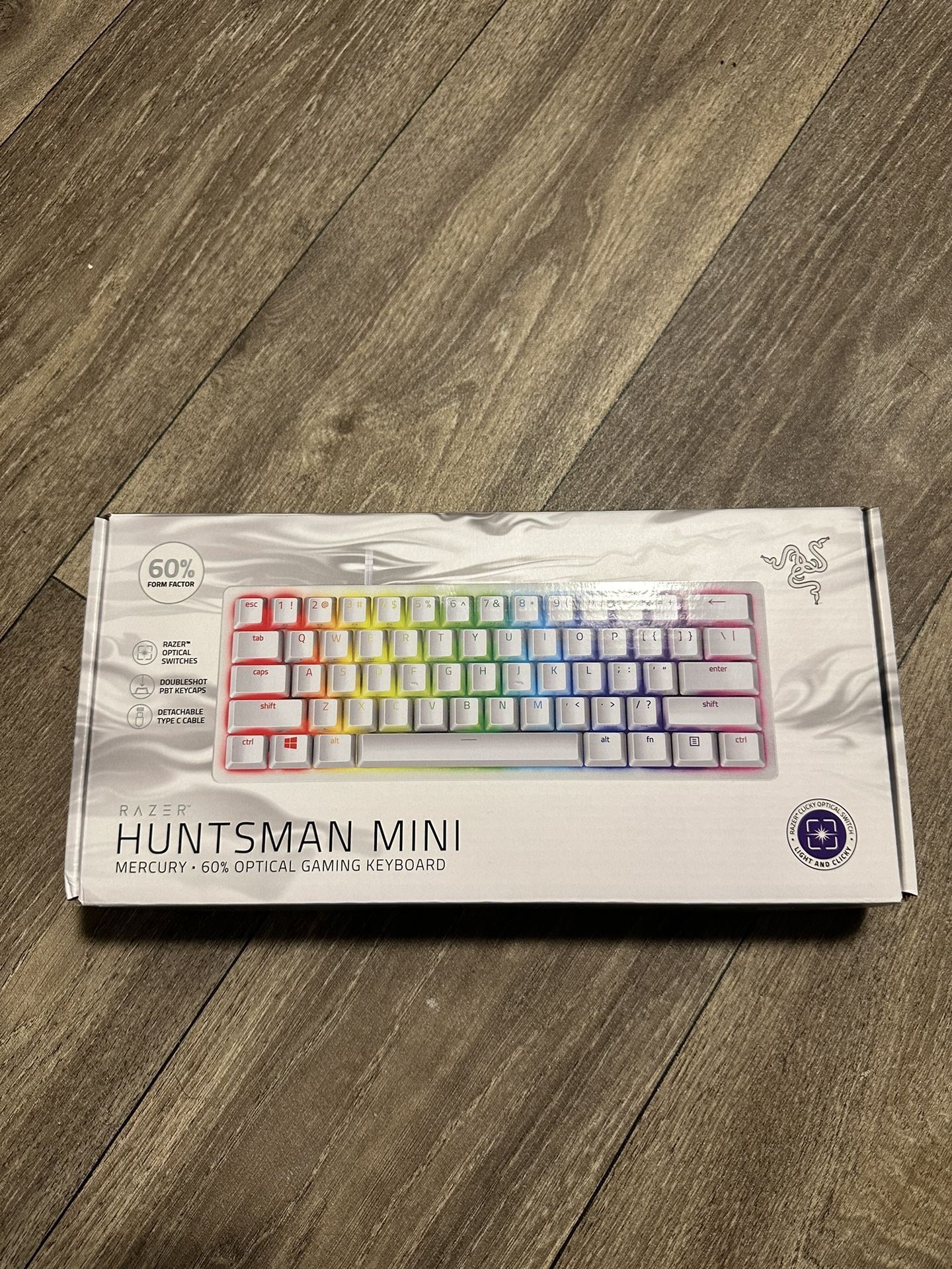 Razer - Huntsman Mini 60% Wired Optical Clicky Switch Gaming Keyboard with Chroma RGB Backlighting - Mercury