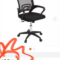 Office Chair, Computer Chair, 23 in. L x 21 in. W x 34.25-38 in. H Mesh Swivel Ergonomic Office Chair Wheels, Height Adjustable, Desk Chair in Black