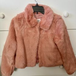 Faux fur girl’s jacket for 8-year old