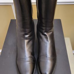 Jil Sander Mid-Calf Black Leather Boots Size 39/US 9 for Sale in