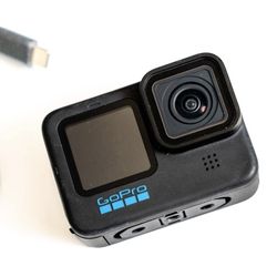 GoPro Hero10 Black Waterproof Action Camera 5.3K Video with Tripod Charger