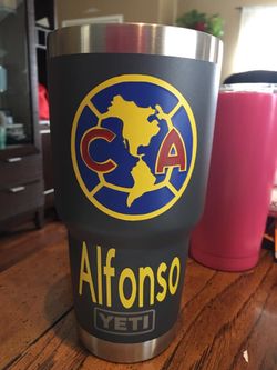 Personalized tumblers and Yetis