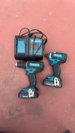 Makita drill and impact with charger and batteries