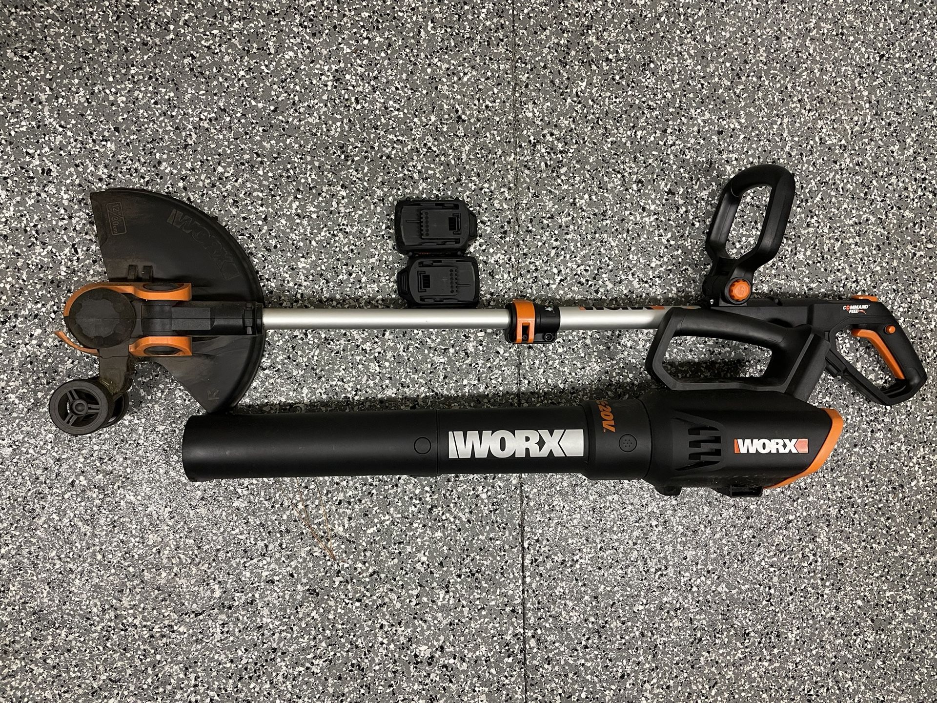 🌱 WORX 20V Trimmer + Blower Combo w/ Batteries – $90