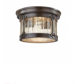 Lamont 2-Light Chestnut Outdoor Flushmount by Home Decorators Collection