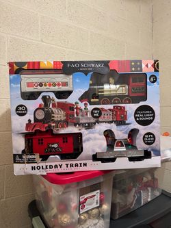 FAO Schwarz Holiday Christmas Train Set – 30 Piece Motorized Train – $30