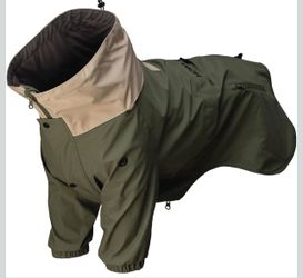 XL Howlidays Co Dog Raincoat Olive Green