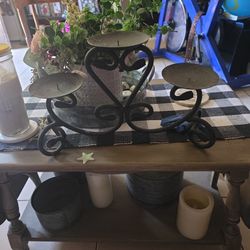 Metal  Candle  Holder For  3  Candles Heavy 