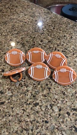 6 Football cake/cupcake decorations