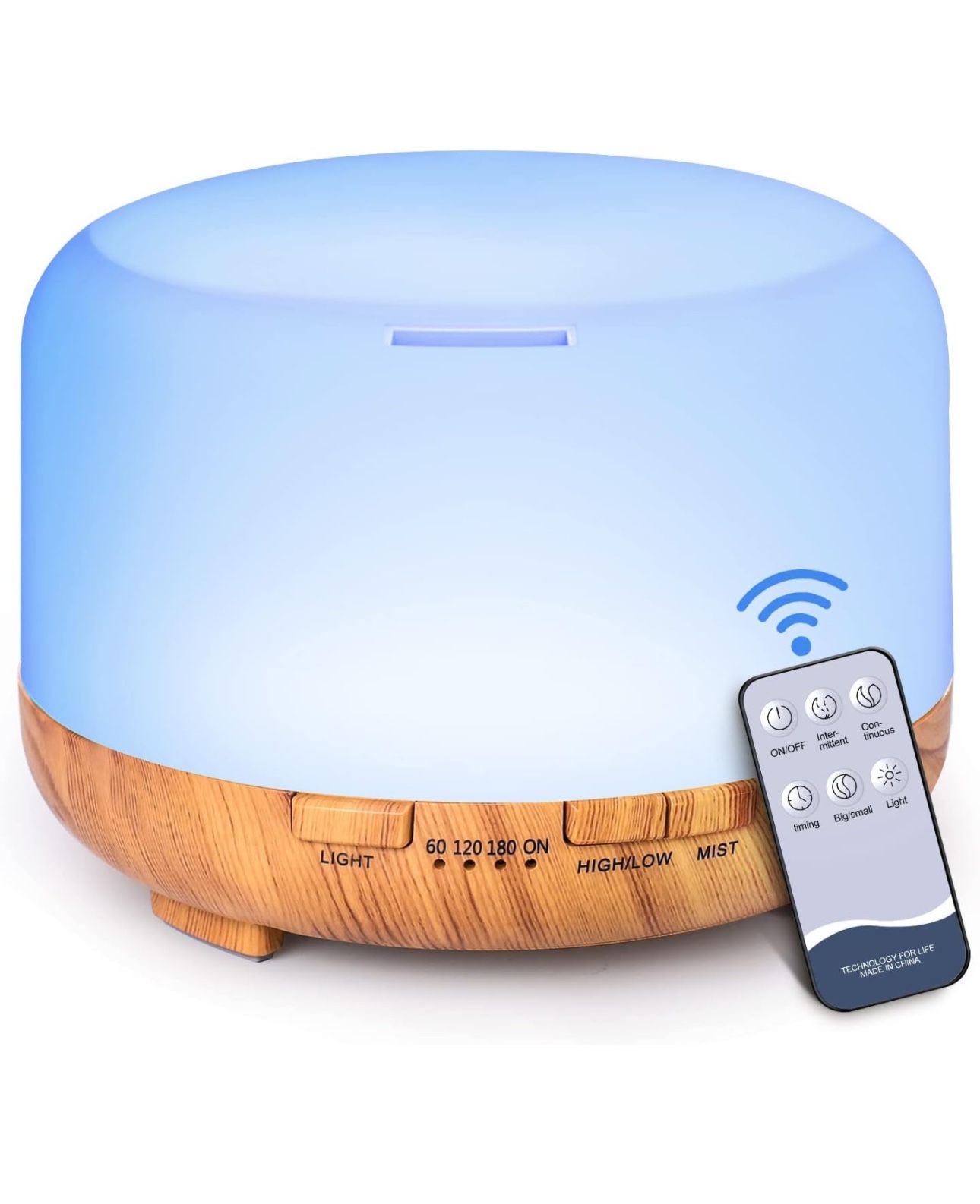 Diffuser, YIKUBEE Essential Oil Diffusers Small, 500ml Oil Diffuser with Remote Control, Aromatherapy Humidifier Small for Bedroom