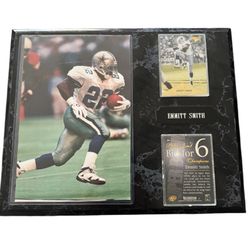 Emmitt Smith Dallas Cowboys Photo Plaque Two Time Rushing Champion Super Bowl.
