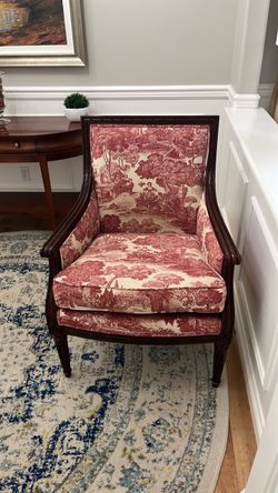 Ethan Allen Toile Fabric Chair