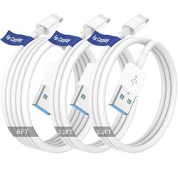 Car Carplay Cable for Apple iPhone 16 15 Pro Plus Max Plus, [3-Pack,3.3FT+3.3FT+6FT] USB A to USB C for Carplay USB C Cord, USB C Cable for iPad Pro/A