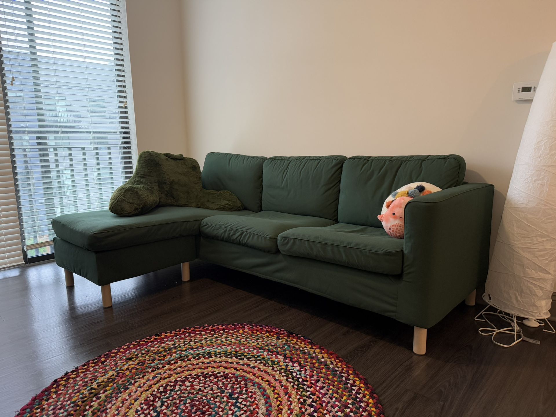 PÄRUP Sofa With Chaise, Vissle Dark Green
