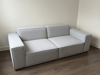 Modani Light Grey Sofa – Good Condition, 85" Long, Seats 3 - New York, NY