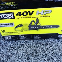 CHAINSAW RYOBI 40V BATTERY AND CHARGER INCLUDED 