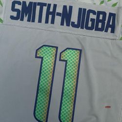 $50 Grey Jackson smith-Njigba Seattle Seahawks 2025 rivalries collection jersey. Available size S M L XL XXL XXXL Or Blue