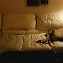 Crean Leather Custom Made Sofa. Over Sz.