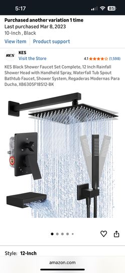 Shower Faucet with water valve for tub