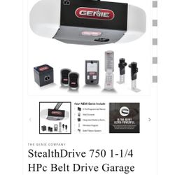 Genie 1-1/4 HPc Belt drive Garage Door Opener and Battery Back-Up