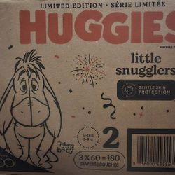 Huggies Little Snugglers Size 2 180 CT. 7 Unopened Boxes. $35 Per Box/$245 For All 7 Boxes