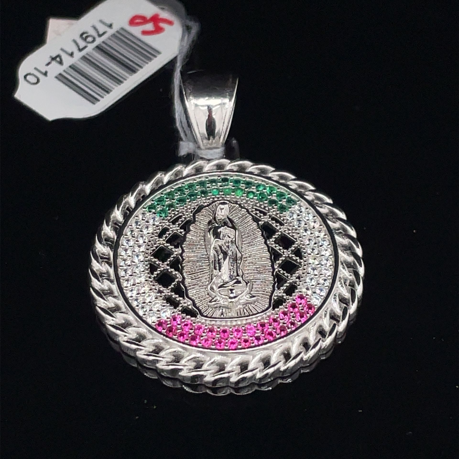 925 Silver Multi Color Virgen Mary Pendant 8.00g 179714/10