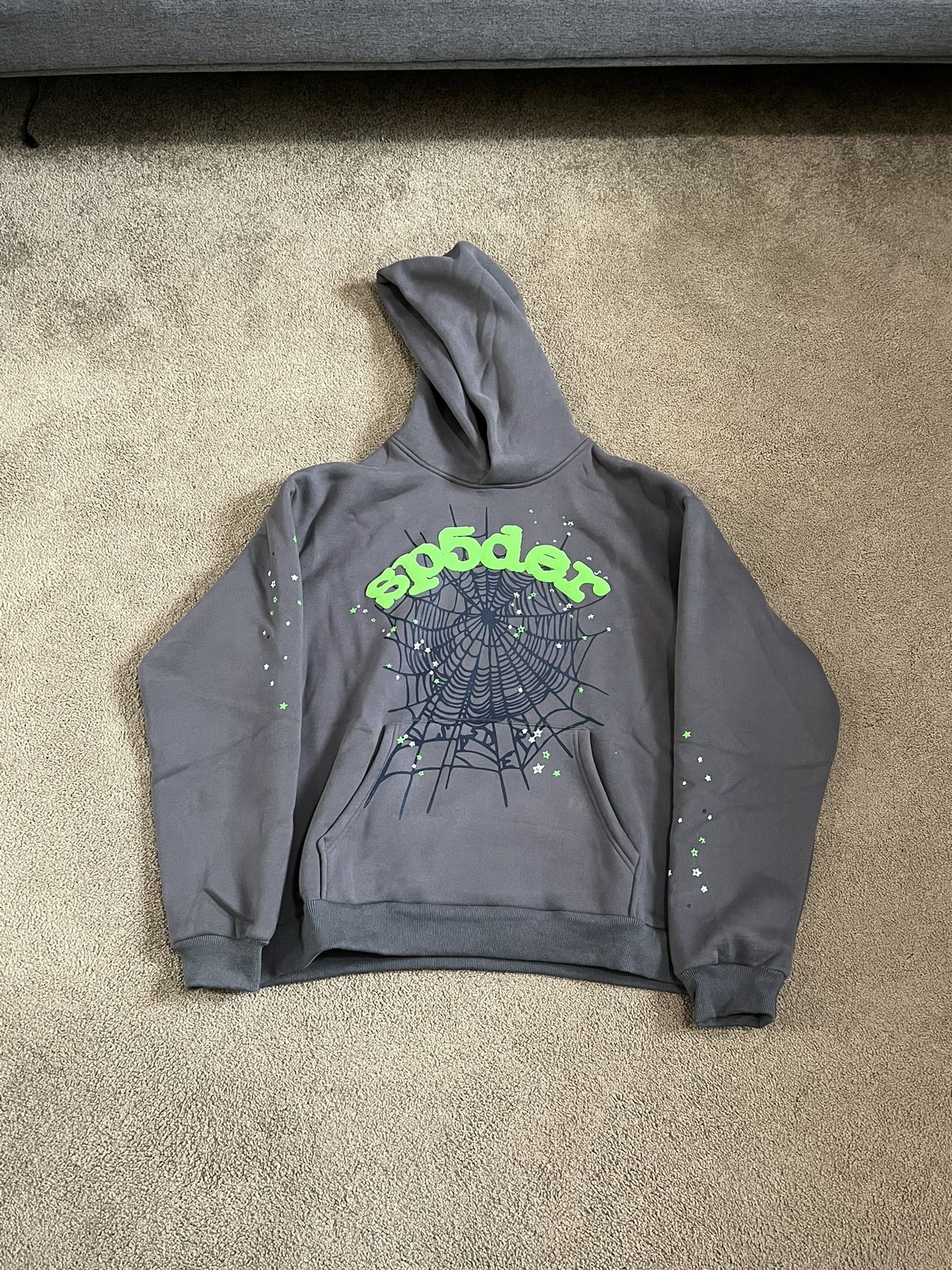 Slate grey sp5der hoodie