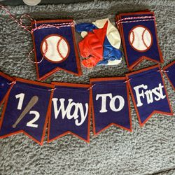 Baseball Birthday Decorations “1/2 way to First” Baby Boy