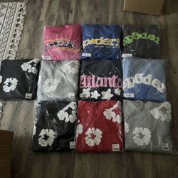 Denim Tears  And Spider Hoodies Ready To Be Shipped Hmu With Size N Offers Will Show Proof Of Shipping Label And Will Provide A Tracking Number