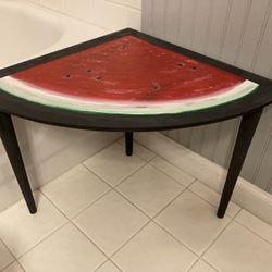 Corner Table, Painted Like Watermelon Slice