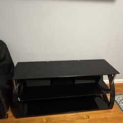 TV Console Black Glass