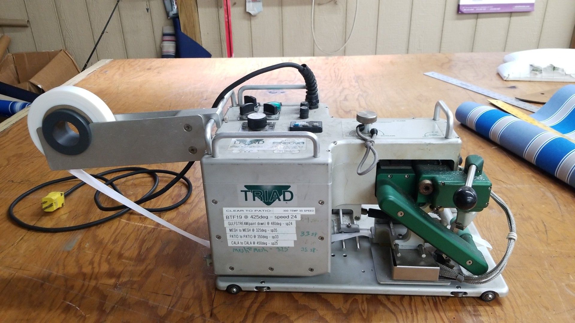 Sinclair triad fabric wedge welder.