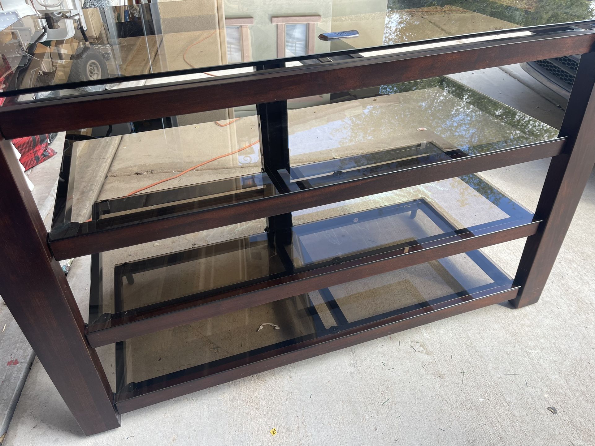 Tv stand. glass Metal And Wood.