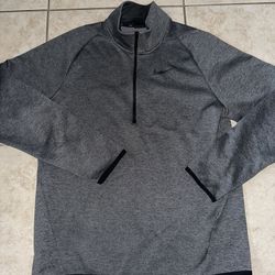 Nike Dri Fit Sportswear Long Sleeve Athletic Dark Gray Zip Pullover Mens M