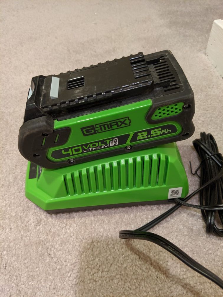 Greenworks battery and charger 40v 2.5amh