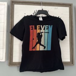 Boys Eleven Retro Style Baseball T-shirt 