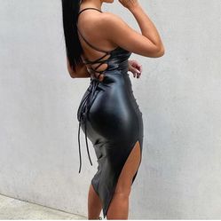 Women’s Faux Leather Dress