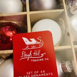Sleigh Hill 48 Glass Ornaments