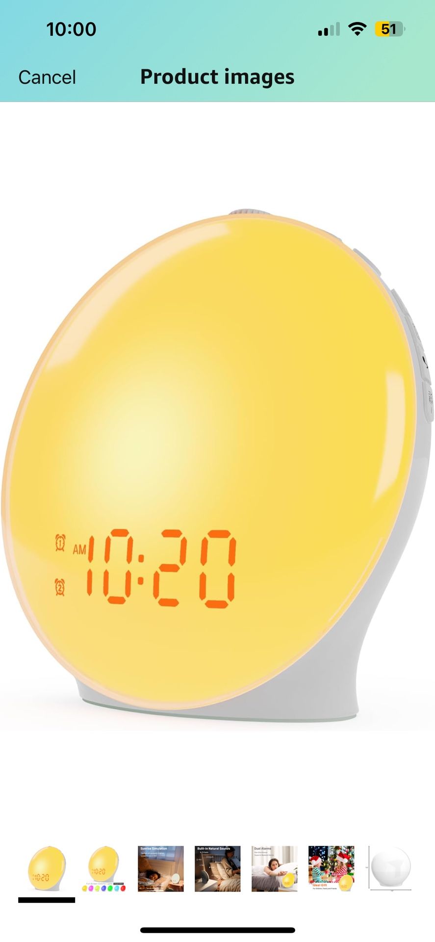 Wake Up Light Sunrise Alarm Clock for Kids, Heavy Sleepers, Bedroom, with Sunrise Simulation, Sleep Aid, Dual Alarms, FM Radio, Snooze, Nightlight, Da