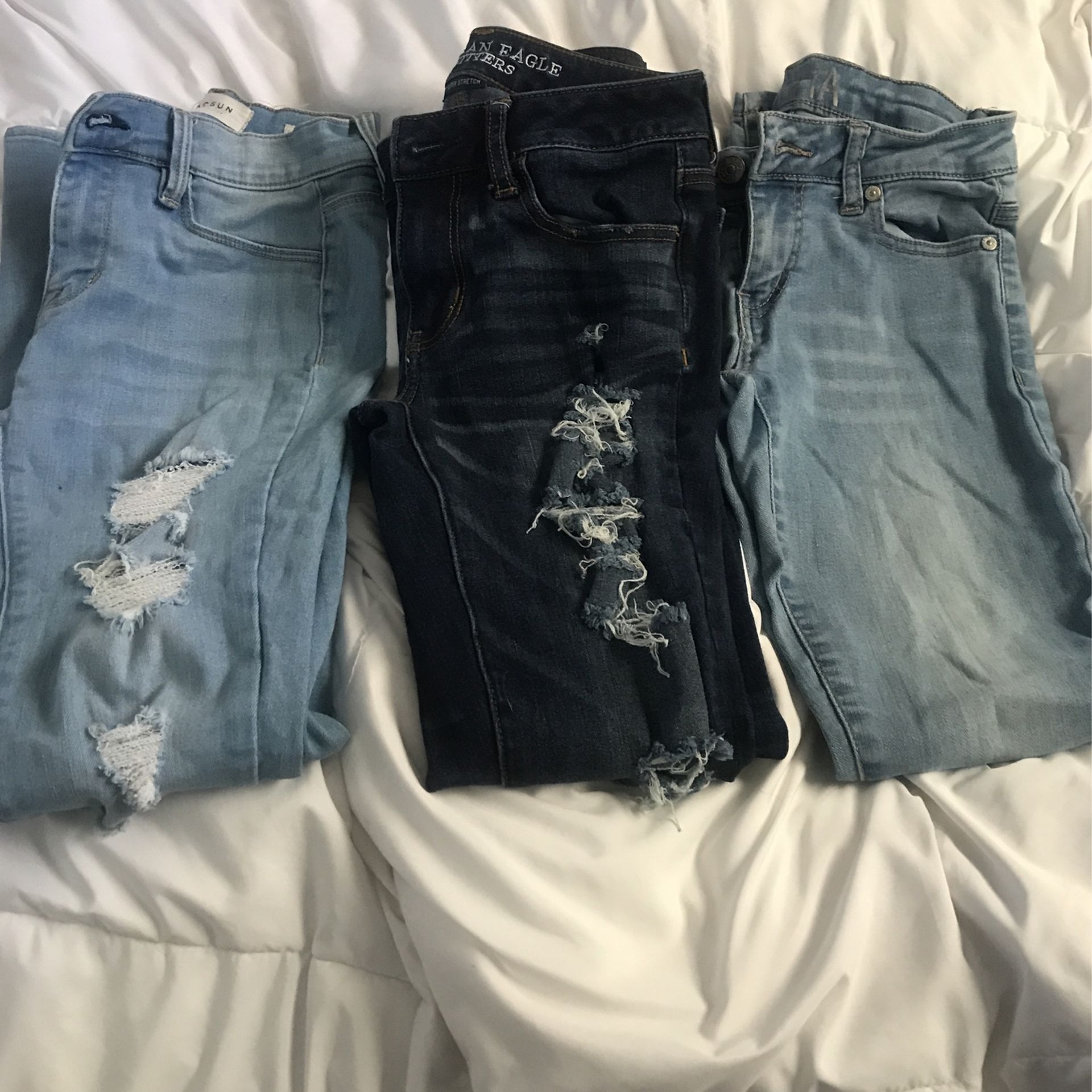 Jeans Size 0 And 1 (3 Pairs)