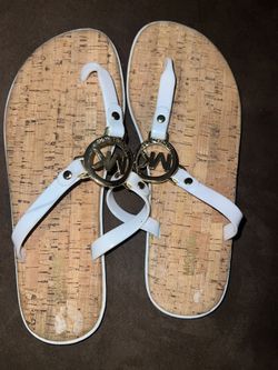 Michael Kors MK Charm Jelly flip-flop sandals with a cork footbed women’s 9M