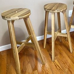 2 Wooden Bar Stools