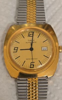 Remarkable Timex classic square watch with custom Gold and silver band